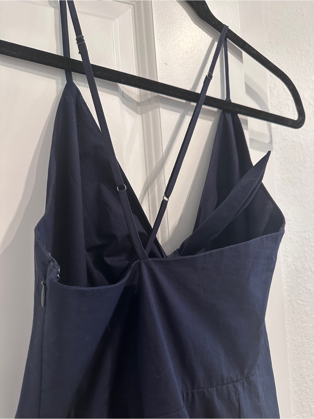 Banana Republic Factory Navy Tie Front Midi Cotton Dress Size 16 NWT - Picture 4 of 7